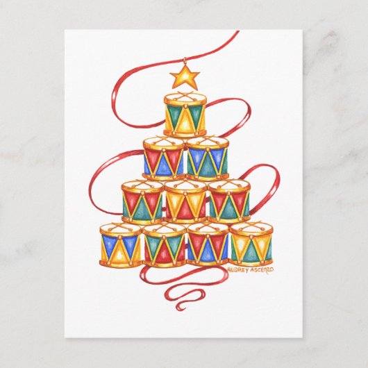Cartes de Noël Arbre de tambours (Devant)