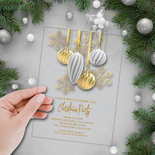 Cartes de Noël argentées et dorées rétro pour la f