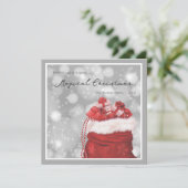 Cartes de Noël argentées et rouges (Debout devant)