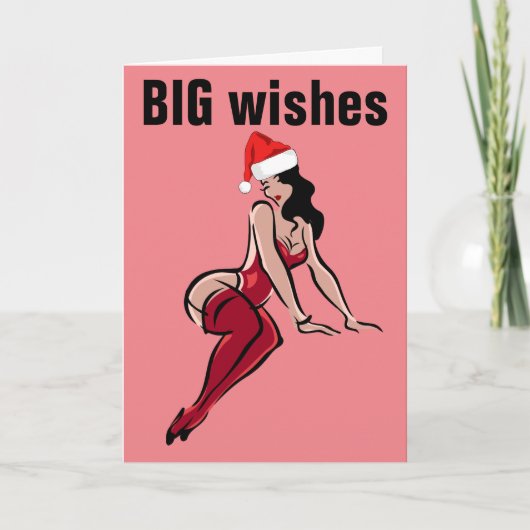 CARTES DE NOËL ART FILLE GROSSES FESSES (Devant)