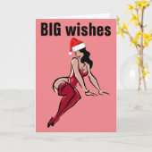CARTES DE NOËL ART FILLE GROSSES FESSES (Fleur jaune)