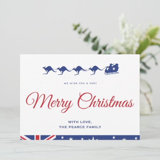 Cartes de Noël Australie Kangaroo Aussie (Debout devant)