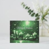 Cartes de Noël avec bougies vertes (Debout devant)