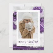 Cartes de Noël avec Cadeaux Violets (Devant)