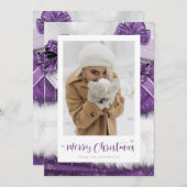 Cartes de Noël avec Cadeaux Violets (Devant / Derrière)