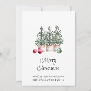 Cartes de Noël avec des arbres de Noël rustiques m