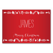 Cartes De Noël Avec Feuilles Blancs (Dos)