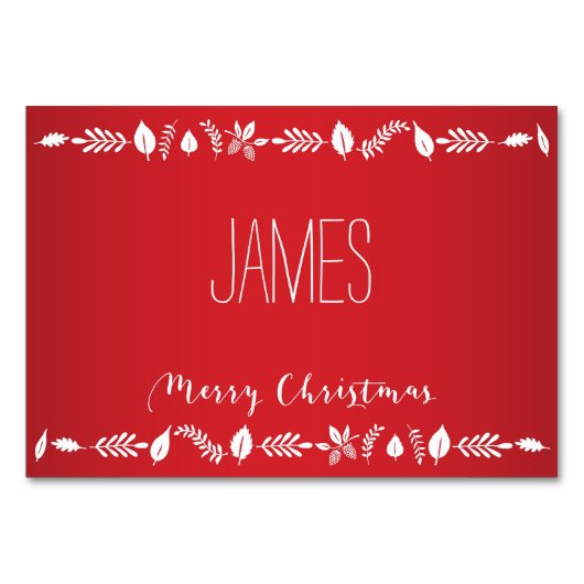 Cartes De Noël Avec Feuilles Blancs (Devant)