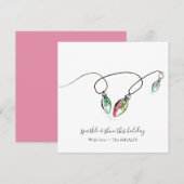 Cartes de Noël avec une chaîne de lumières moderne (Devant / Derrière)