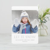 Cartes de Noël blanches simples | Laisse-le neiger (Debout devant)