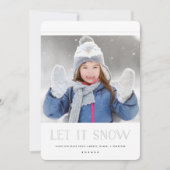 Cartes de Noël blanches simples | Laisse-le neiger (Devant)