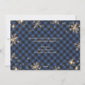Cartes de Noël Bleu Buffalo Plaid (Dos)