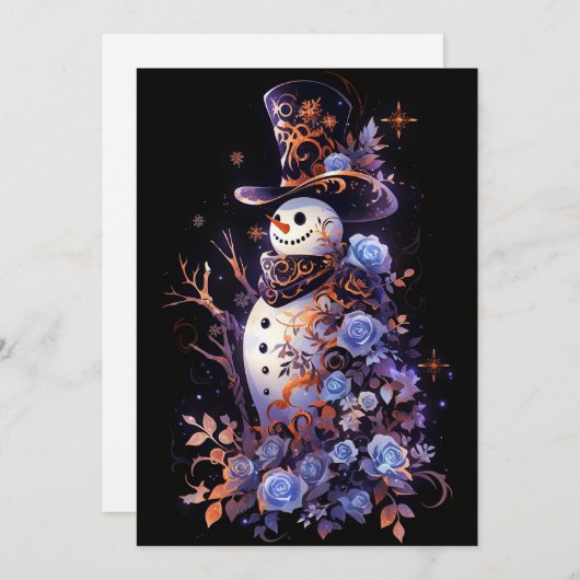 Cartes de Noël bleu foncé (Devant / Derrière)