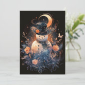 Cartes de Noël Blue and Orange Snowman (Debout devant)