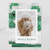 Cartes de Noël Cadeaux Vertes Lettrées À La Main (Devant / Derrière)