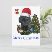 Cartes de Noël Caniche (Debout devant)