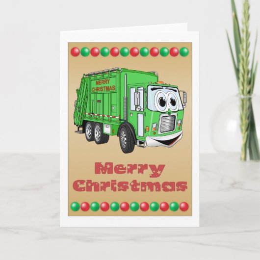 Cartes de Noël Carton de camion à ordures (Devant)