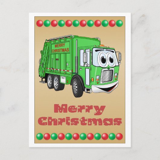 Cartes de Noël Carton de camion à ordures (Devant)
