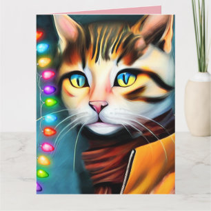 CARTES DE NOËL CHAT ANTHROPOMORPHE