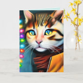 CARTES DE NOËL CHAT FRÈRE (Fleur jaune)
