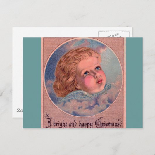 Cartes de Noël Cherub victorienne (Devant / Derrière)