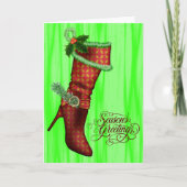 Cartes de Noël Chic Red Stocking (Devant)