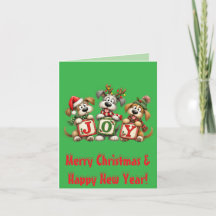 Cartes de Noël Chien JOIE Carte de vacances person