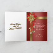 Cartes de Noël cloches rouges et or (Intérieur)