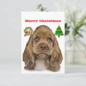 Cartes de Noël Cocker spaniel (Debout devant)