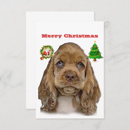 Cartes de Noël Cocker spaniel (Devant / Derrière)