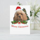 Cartes de Noël Cocker spaniel (Debout devant)