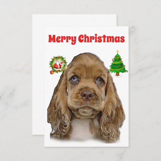 Cartes de Noël Cocker spaniel (Devant / Derrière)