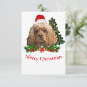 Cartes de Noël Cocker spaniel (Debout devant)