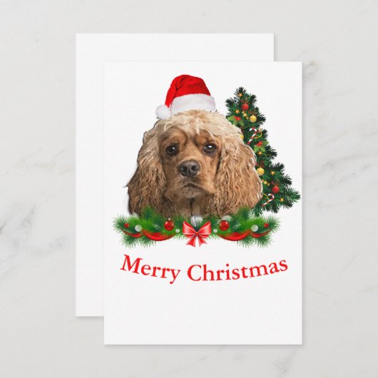 Cartes de Noël Cocker spaniel (Devant / Derrière)