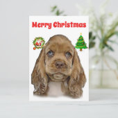 Cartes de Noël Cocker spaniel (Debout devant)