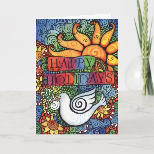 Cartes de Noël Colombe de la Paix Joyeuses Fêtes (Devant)