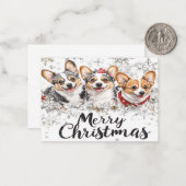 Cartes de Noël Corgi (Devant/Arrière en situation)