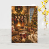 Cartes de Noël Cozy (Fleur jaune)