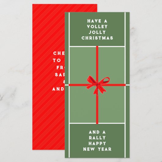 Cartes de Noël créatives de tennis (Devant / Derrière)