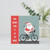 Cartes de Noël Cycliste Vacances (Debout devant)