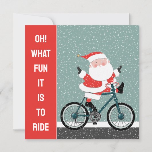 Cartes de Noël Cycliste Vacances (Devant)