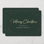 Cartes de Noël d'affaires en or sur mesure (Devant / Derrière)