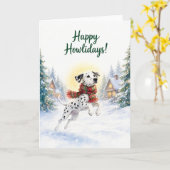 Cartes de Noël dalmate (Fleur jaune)