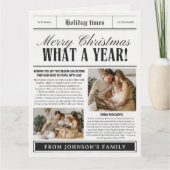 Cartes de Noël dans le journal amusant que par an (Devant)