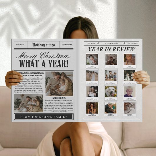 Cartes de Noël dans le journal amusant que par an