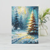 Cartes de Noël d'arbre de Noël de peinture à l'hui (Debout devant)