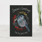 Cartes de Noël d'art populaire de l'oiseau Saison (Devant)