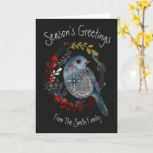 Cartes de Noël d'art populaire de personnes-oiseau