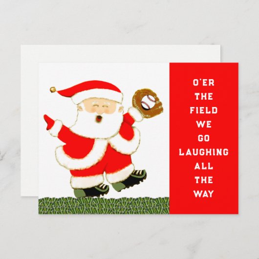 Cartes de Noël de base-ball (Devant / Derrière)