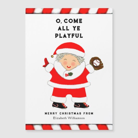 Cartes de Noël de baseball amusantes (Devant)